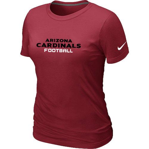 Cheap Women Nike Arizona Cardinals Sideline Legend Authentic Font Red NFL Football T-Shirt