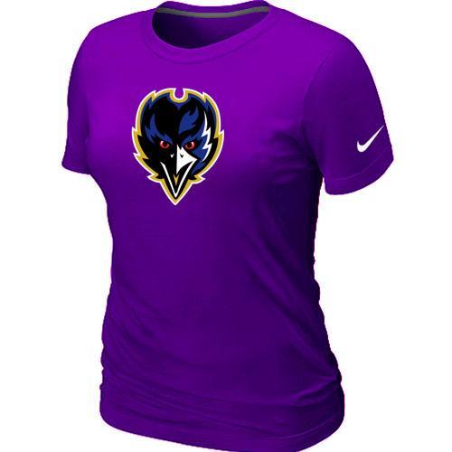 Cheap Women Nike Baltimore Ravens Tean Logo Purple NFL Football T-Shirt