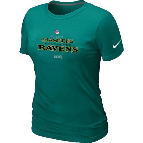 Cheap Women Nike Baltimore Ravens 2012 AFC Conference Champions Trophy Collection Long L.Green NFL Football T-Shirt