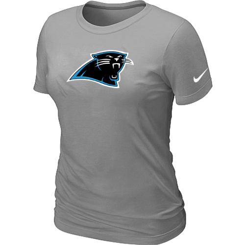 Cheap Women Nike Carolina Panthers L.Grey Logo NFL Football T-Shirt