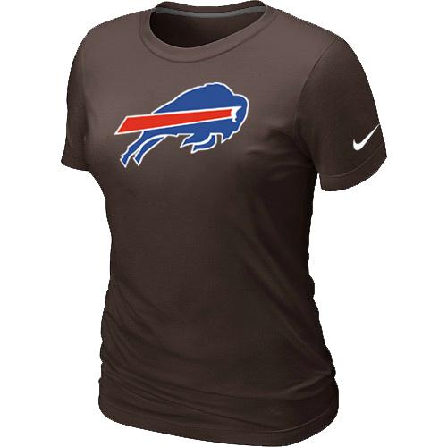 Cheap Women Nike Buffalo Bills Brown Logo NFL Football T-Shirt