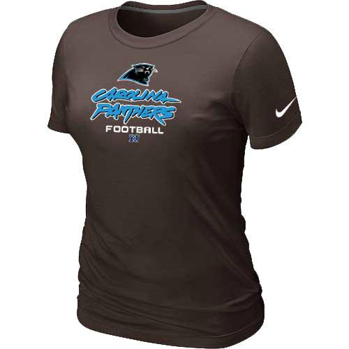 Cheap Women Nike Carolina Panthers Brown Critical Victory NFL Football T-Shirt