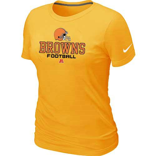 Cheap Women Nike Cleveland Browns Yellow Critical Victory NFL Football T-Shirt