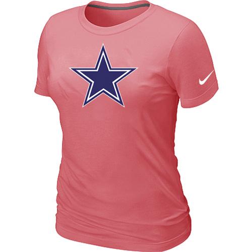 Cheap Women Nike Dallas Cowboys Pink Logo NFL Football T-Shirt