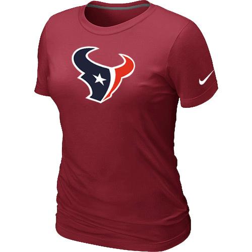 Cheap Women Nike Houston Texans Red Logo NFL Football T-Shirt