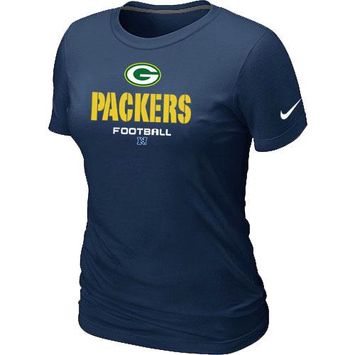 Cheap Women Nike Green Bay Packers Critical Victory D.Blue NFL Football T-Shirt