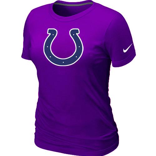 Cheap Women Nike Indianapolis Colts Purple Logo NFL Football T-Shirt