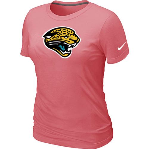 Cheap Women Nike Jacksonville Jaguars Pink Logo NFL Football T-Shirt