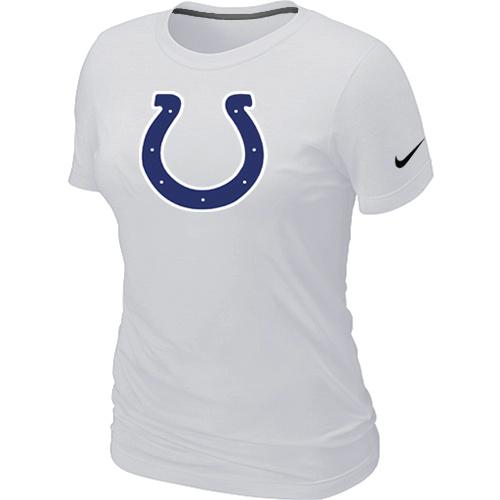 Cheap Women Nike Indianapolis Colts White Logo NFL Football T-Shirt