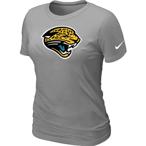 Cheap Women Nike Jacksonville Jaguars L.Grey Logo NFL Football T-Shirt