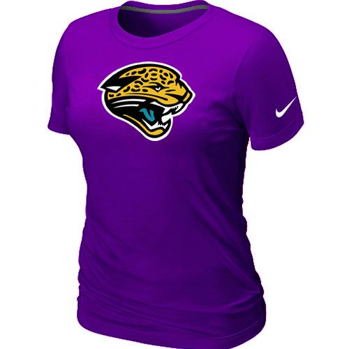 Cheap Women Nike Jacksonville Jaguars Purple Logo NFL Football T-Shirt