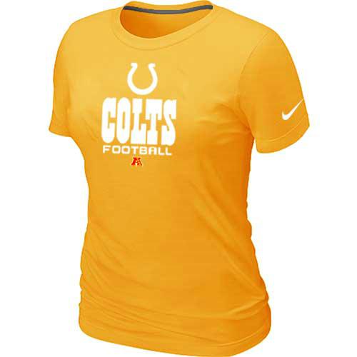Cheap Women Nike Indianapolis Colts Yellow Critical Victory NFL Football T-Shirt