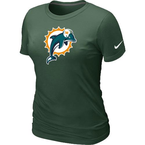 Cheap Women Nike Miami Dolphins D.Green Logo NFL Football T-Shirt
