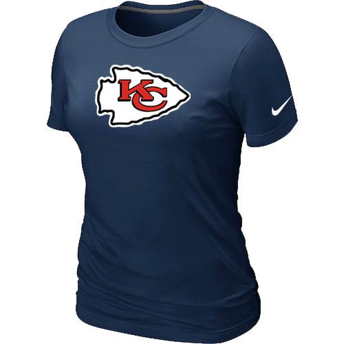 Cheap Women Nike Kansas City Chiefs D.Blue Logo NFL Football T-Shirt