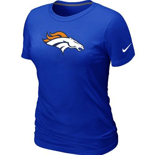 Cheap Women Nike Denver Broncos Blue Logo NFL Football T-Shirt