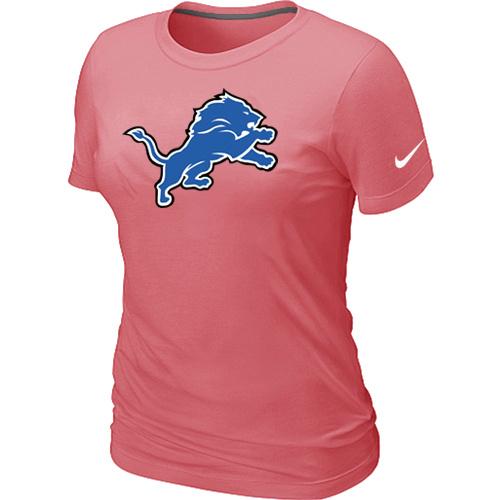 Cheap Women Nike Detroit Lions Pink Logo NFL Football T-Shirt