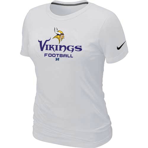 Cheap Women Nike Minnesota Vikings White Critical Victory NFL Football T-Shirt