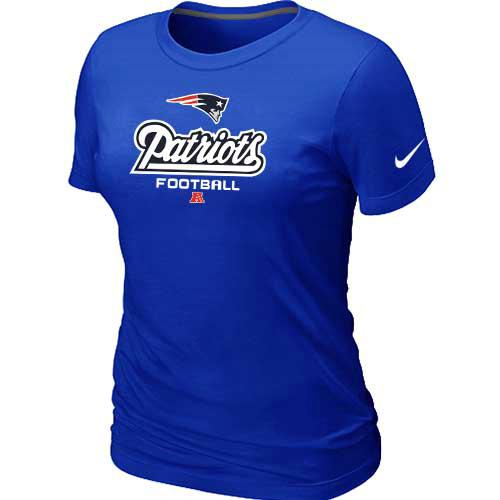 Cheap Women Nike New England Patriots Blue Critical Victory NFL Football T-Shirt