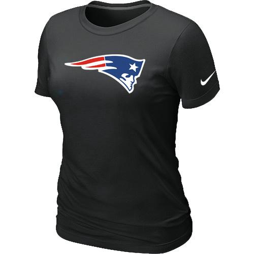 Cheap Women Nike New England Patriots Black Logo NFL Football T-Shirt