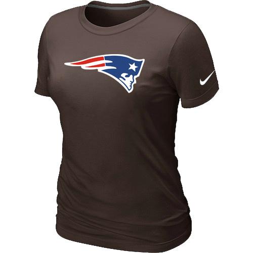 Cheap Women Nike New England Patriots Brown Logo NFL Football T-Shirt