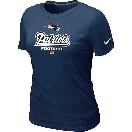 Cheap Women Nike New England Patriots D.Blue Critical Victory NFL Football T-Shirt
