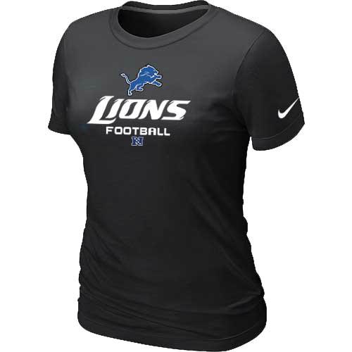 Cheap Women Nike Detroit Lions Black Critical Victory NFL Football T-Shirt