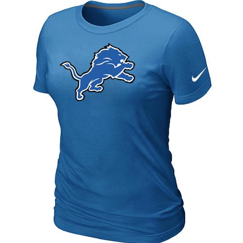 Cheap Women Nike Detroit Lions L.blue Logo NFL Football T-Shirt