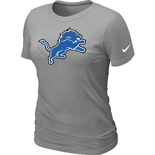 Cheap Women Nike Detroit Lions L.Grey Logo NFL Football T-Shirt