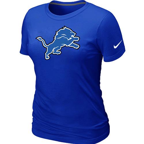 Cheap Women Nike Detroit Lions Blue Logo NFL Football T-Shirt