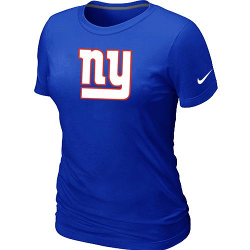 Cheap Women Nike New York Giants Blue Logo NFL Football T-Shirt