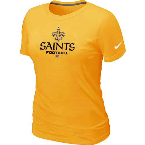 Cheap Women Nike New Orleans Saints Yellow Critical Victory NFL Football T-Shirt