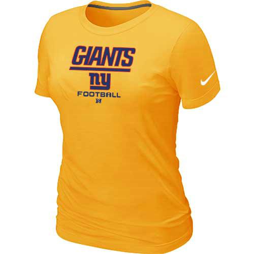Cheap Women Nike New York Giants Yellow Critical Victory NFL Football T-Shirt