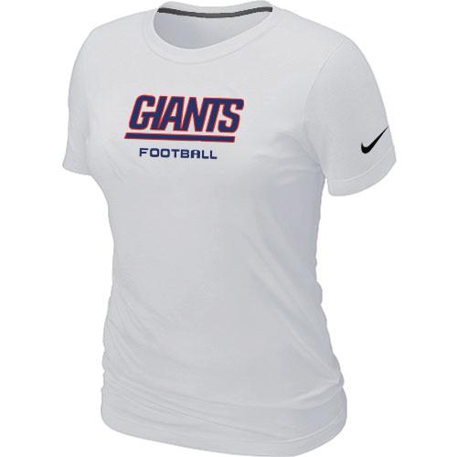 Cheap Women Nike New York Giants Sideline Legend Authentic Font White NFL Football T-Shirt