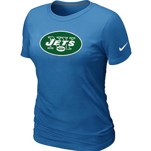 Cheap Women Nike New York Jets L.blue Logo NFL Football T-Shirt