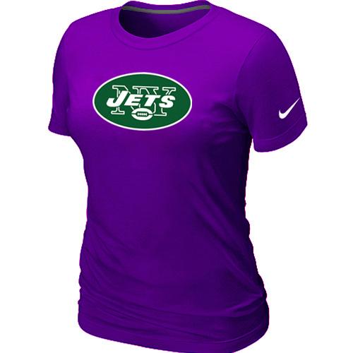 Cheap Women Nike New York Jets Purple Logo NFL Football T-Shirt
