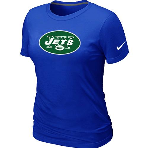 Cheap Women Nike New York Jets Blue Logo NFL Football T-Shirt