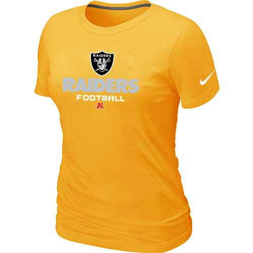 Cheap Women Nike Oakland Raiders Yellow Critical Victory NFL Football T-Shirt