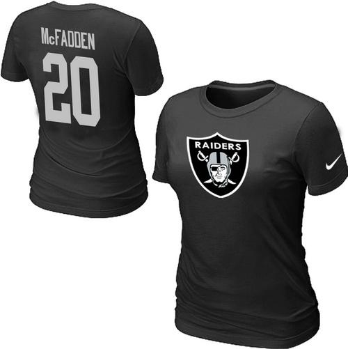 Cheap Women Nike Oakland Raiders Darren McFadden Name & Number Black NFL Football T-Shirt