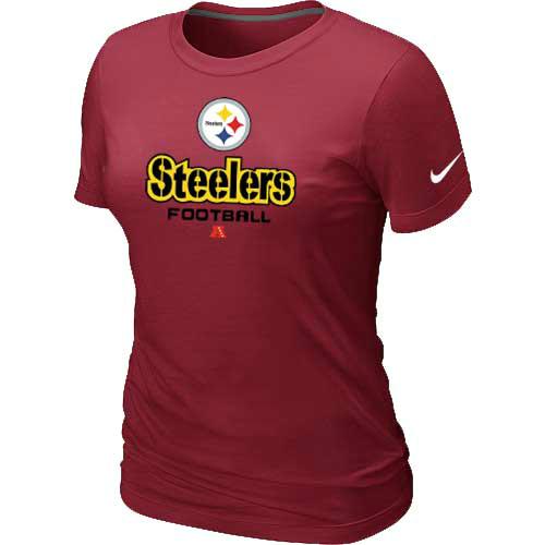Cheap Women Nike Pittsburgh Steelers Red Critical Victory NFL Football T-Shirt