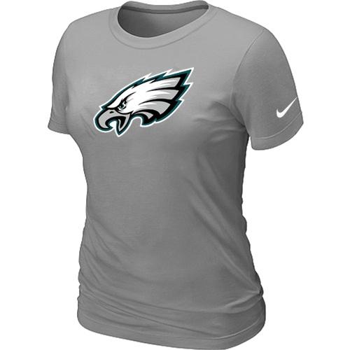 Cheap Women Nike Philadelphia Eagles L.Grey Logo NFL Football T-Shirt