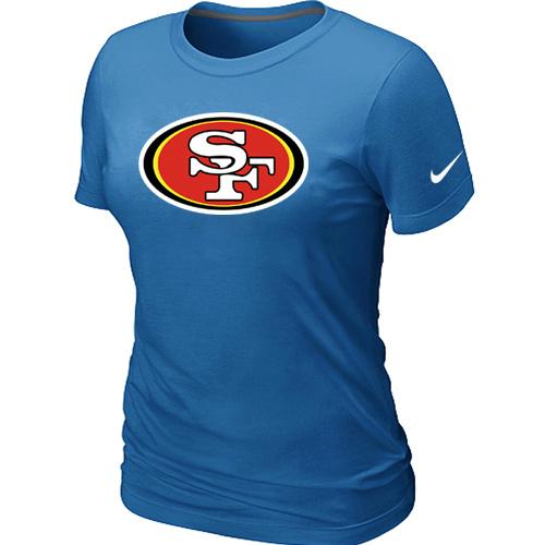 Cheap Women Nike San Francisco 49ers L.blue Logo NFL Football T-Shirt