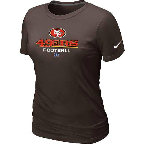 Cheap Women Nike San Francisco 49ers Brown Critical Victory NFL Football T-Shirt