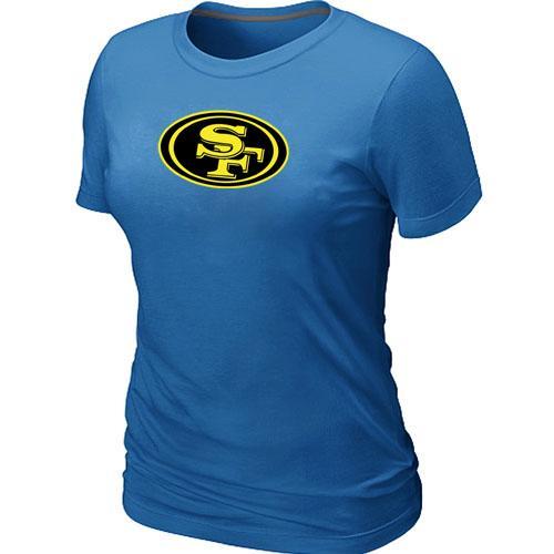 Cheap Women Nike San Francisco 49ers Neon Logo Charcoal L.blue NFL Football T-Shirt