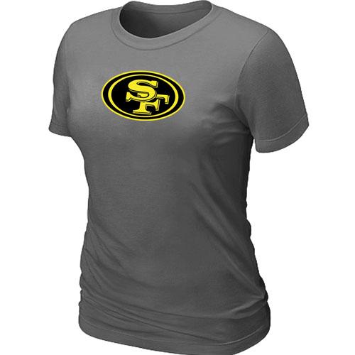 Cheap Women Nike San Francisco 49ers Neon Logo Charcoal D.Grey NFL Football T-Shirt
