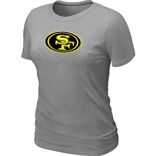 Cheap Women Nike San Francisco 49ers Neon Logo Charcoal L.Grey NFL Football T-Shirt
