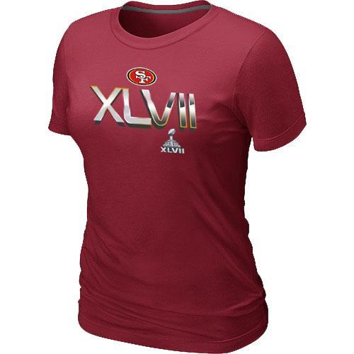 Cheap Women Nike San Francisco 49ers Super Bowl XLVII On Our Way Red NFL Football T-Shirt