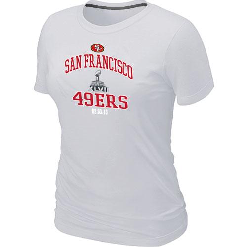 Cheap Women Nike San Francisco 49ers Super Bowl XLVII Heart & Soul White NFL Football T-Shirt