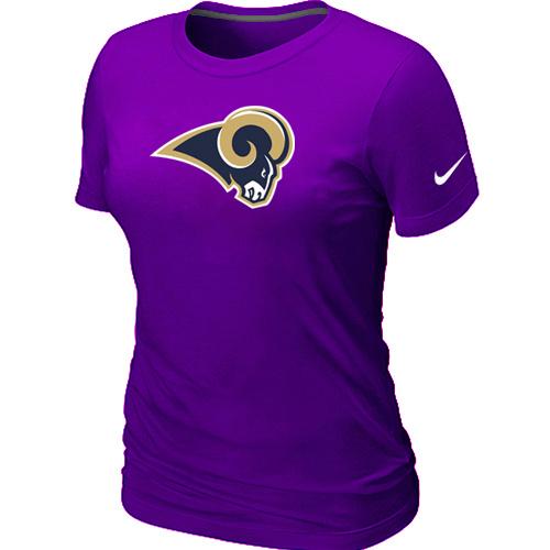 Cheap Women Nike St.Louis Rams Purple Logo NFL Football T-Shirt