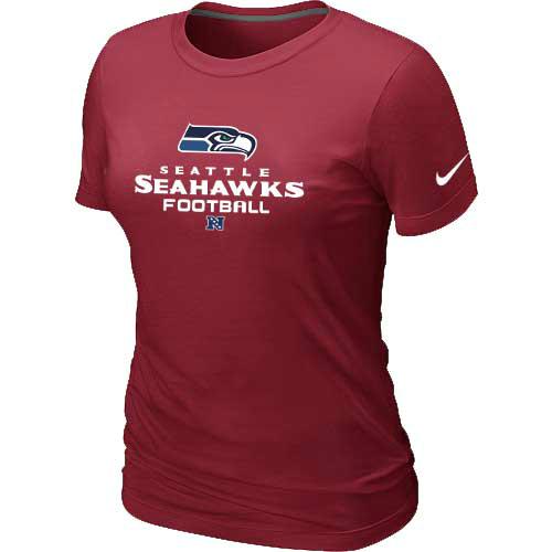 Cheap Women Nike Seattle Seahawks Red Critical Victory NFL Football T-Shirt