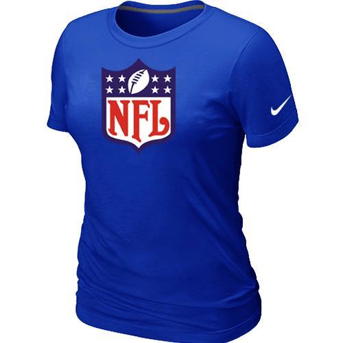 Cheap Women Nike Shield Blue Logo NFL Football T-Shirt